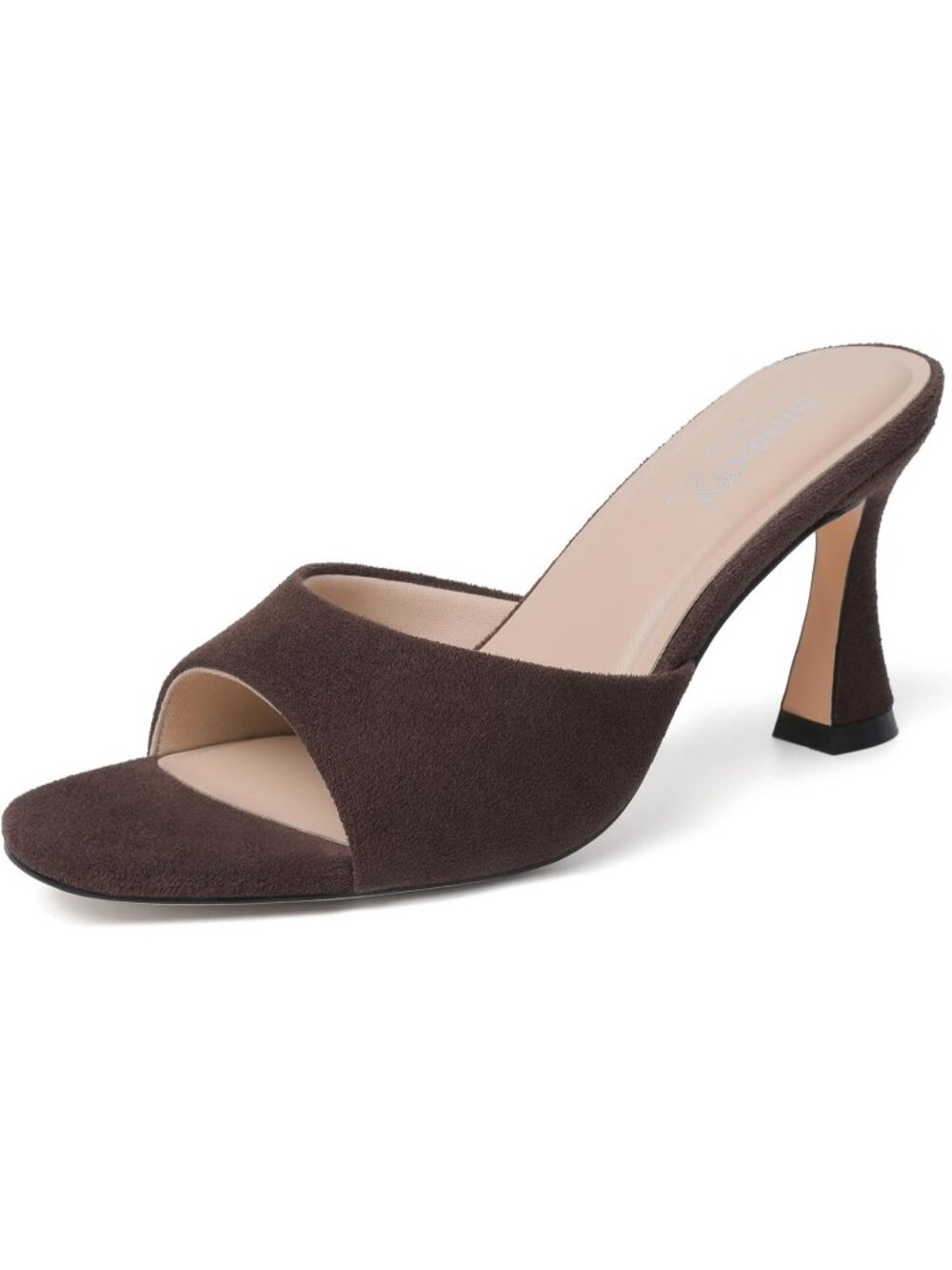 〽️Women coffeebrown Pointed OpenToe Strappy Block Heels Ankle Strap Dress Sandal